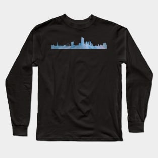 London Skyline Blue Watercolor Long Sleeve T-Shirt